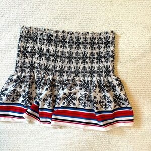 ZARA Smocked Floral Geometric & Striped Tube Top or Mini Skirt, Ruffle Hem